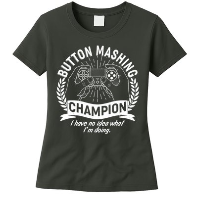 Funny Button Mashing Champion Video Gamer Womens T-Shirt