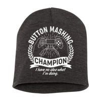 Funny Button Mashing Champion Video Gamer Short Acrylic Beanie