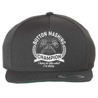 Funny Button Mashing Champion Video Gamer Wool Snapback Cap
