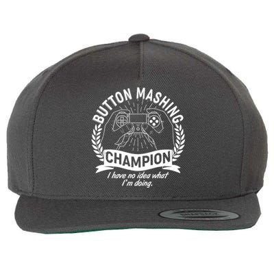 Funny Button Mashing Champion Video Gamer Wool Snapback Cap