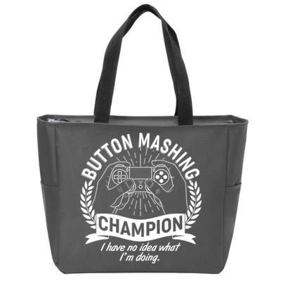 Funny Button Mashing Champion Video Gamer Zip Tote Bag
