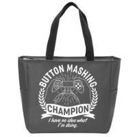Funny Button Mashing Champion Video Gamer Zip Tote Bag