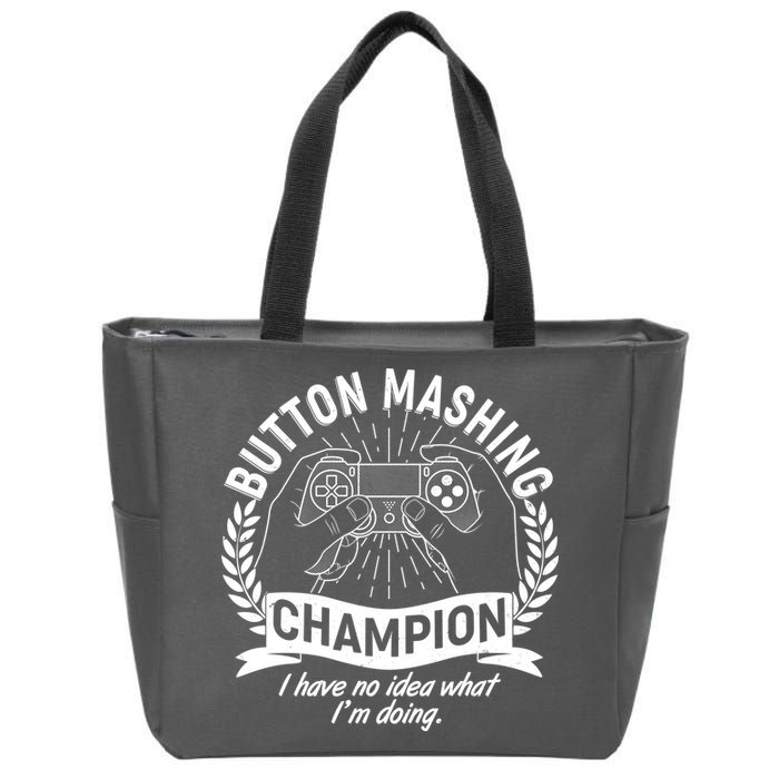 Funny Button Mashing Champion Video Gamer Zip Tote Bag