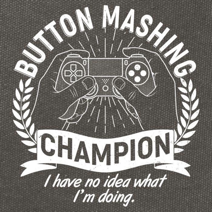 Funny Button Mashing Champion Video Gamer Cotton Canvas Backpack