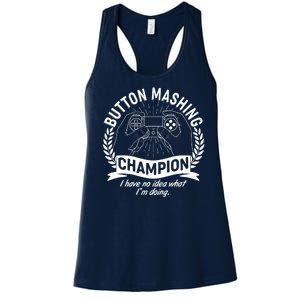 Funny Button Mashing Champion Video Gamer Women's Racerback Tank