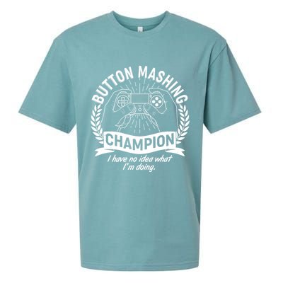Funny Button Mashing Champion Video Gamer Sueded Cloud Jersey T-Shirt