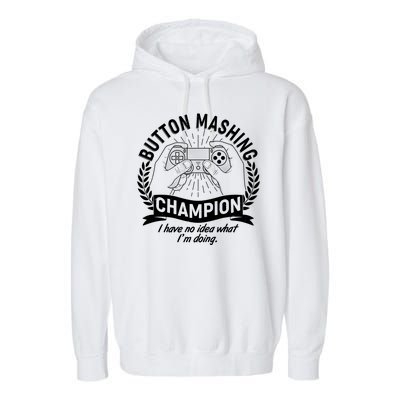 Funny Button Mashing Champion Video Gamer Garment-Dyed Fleece Hoodie