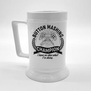 Funny Button Mashing Champion Video Gamer Beer Stein