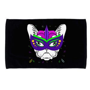 French Bulldog Mardi Gras Cute Dog Puppy Masquerade Party Microfiber Hand Towel