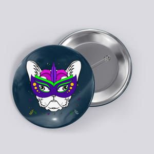 French Bulldog Mardi Gras Cute Dog Puppy Masquerade Party Button