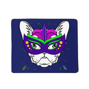 French Bulldog Mardi Gras Cute Dog Puppy Masquerade Party Mousepad