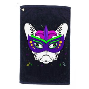 French Bulldog Mardi Gras Cute Dog Puppy Masquerade Party Platinum Collection Golf Towel