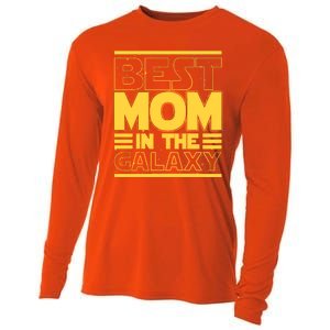 Funny Best Mom In The Galaxy SciFi Fan Cooling Performance Long Sleeve Crew