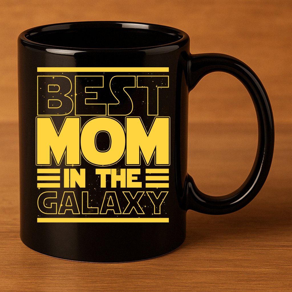Funny Best Mom In The Galaxy SciFi Fan 11oz C Handle Ceramic Mug