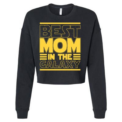Funny Best Mom In The Galaxy SciFi Fan Cropped Pullover Crew