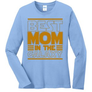 Funny Best Mom In The Galaxy SciFi Fan Ladies Long Sleeve Shirt