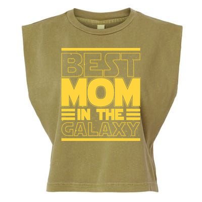 Funny Best Mom In The Galaxy SciFi Fan Garment-Dyed Women's Muscle Tee