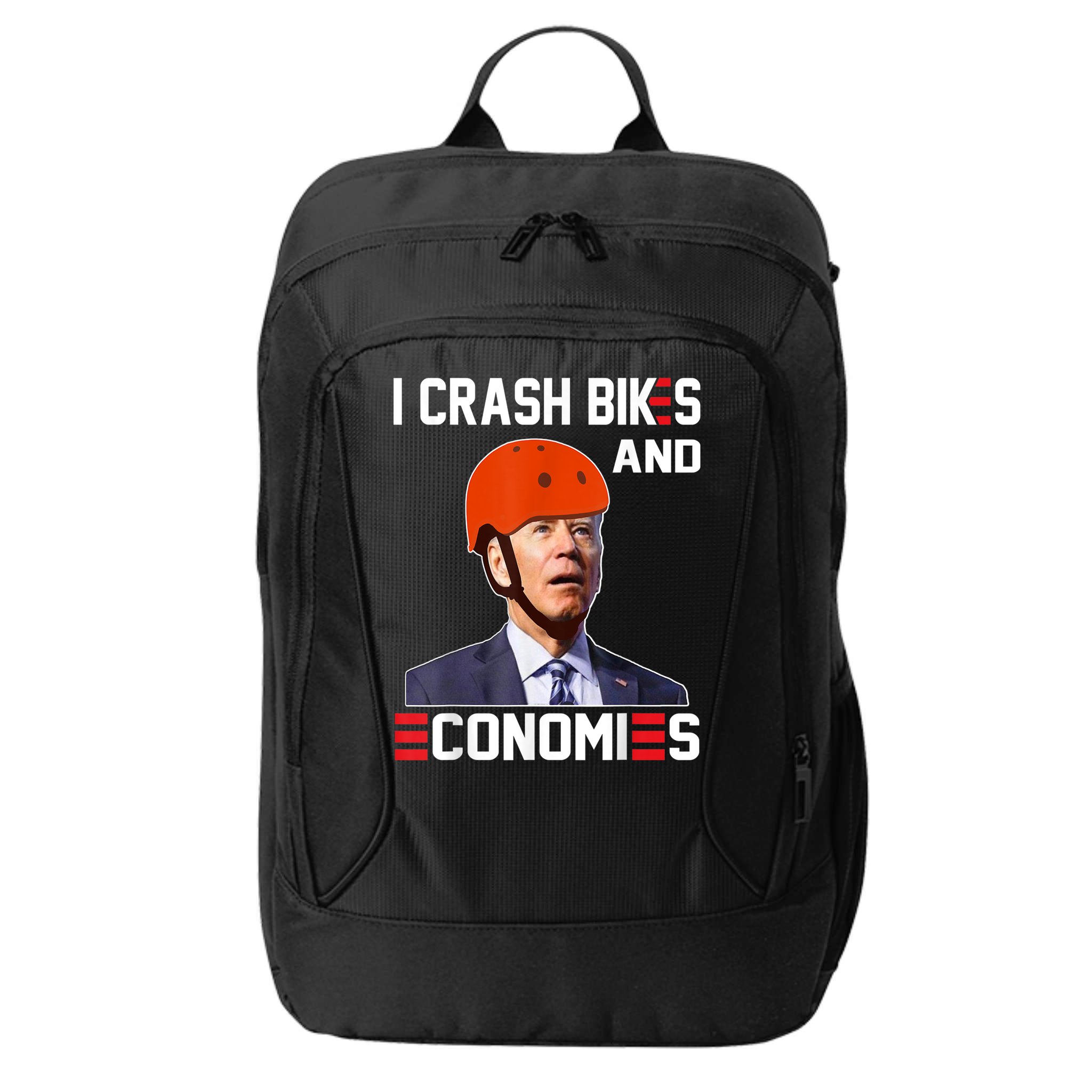 Funny Biden Meme I Crash Bikes And Economies Funny Joe Biden Falling Off Bike City Backpack