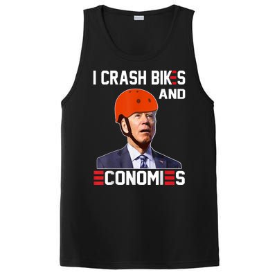 Funny Biden Meme I Crash Bikes And Economies Funny Joe Biden Falling Off Bike PosiCharge Competitor Tank