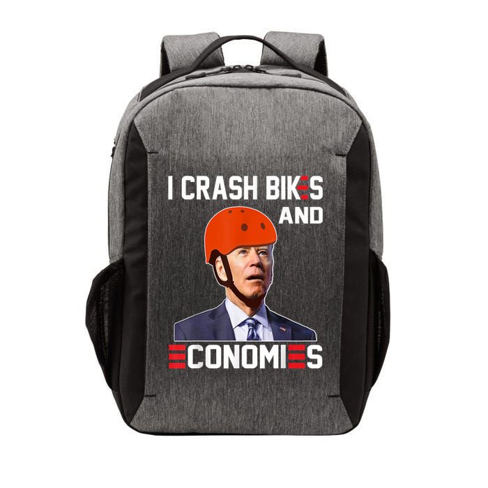 Funny Biden Meme I Crash Bikes And Economies Funny Joe Biden Falling Off Bike Vector Backpack