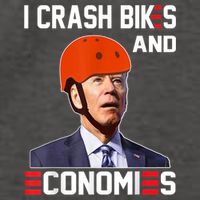 Funny Biden Meme I Crash Bikes And Economies Funny Joe Biden Falling Off Bike Vector Backpack