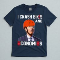Funny Biden Meme I Crash Bikes And Economies Funny Joe Biden Falling Off Bike T-Shirt