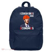 Funny Biden Meme I Crash Bikes And Economies Funny Joe Biden Falling Off Bike 16 in Basic Backpack