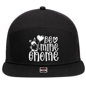 Funny Be Mine Gnome Valentine’s Day Graphic Meaningful Gift 7 Panel Mesh Trucker Snapback Hat