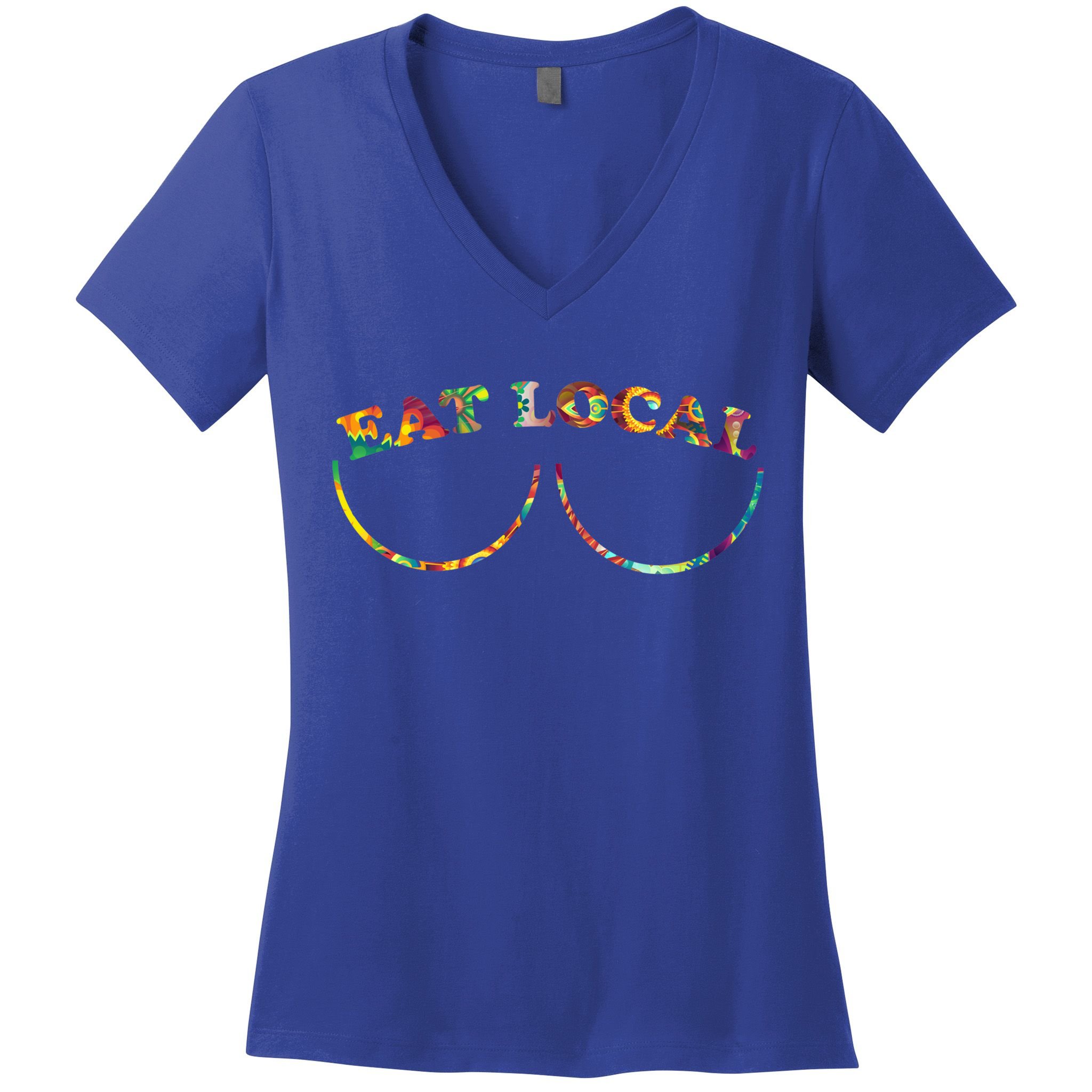 Funny Breastfeeding Meme Mom Eat Local Milk Source Great Gift Women's V-Neck T-Shirt