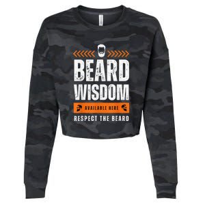 Funny Beard Man Gift Tee Beard Wisdom Available Here Cropped Pullover Crew