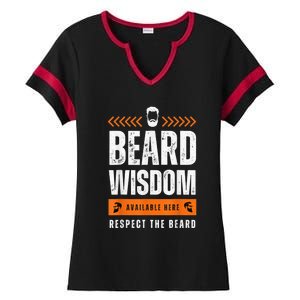 Funny Beard Man Gift Tee Beard Wisdom Available Here Ladies Halftime Notch Neck Tee