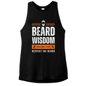 Funny Beard Man Gift Tee Beard Wisdom Available Here Ladies PosiCharge Tri-Blend Wicking Tank