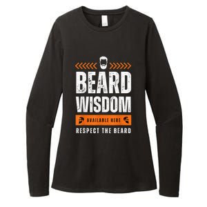 Funny Beard Man Gift Tee Beard Wisdom Available Here Womens CVC Long Sleeve Shirt