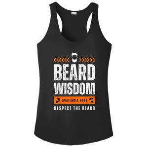 Funny Beard Man Gift Tee Beard Wisdom Available Here Ladies PosiCharge Competitor Racerback Tank