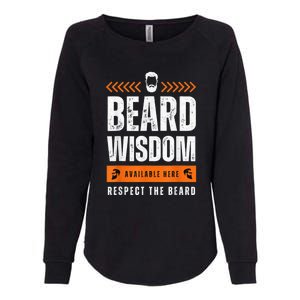 Funny Beard Man Gift Tee Beard Wisdom Available Here Womens California Wash Sweatshirt