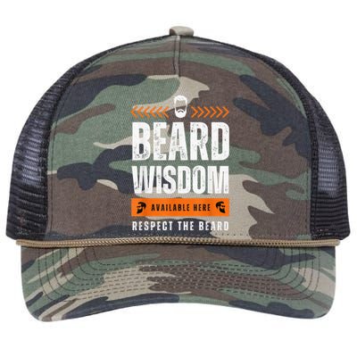 Funny Beard Man Gift Tee Beard Wisdom Available Here Retro Rope Trucker Hat Cap