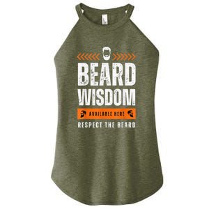 Funny Beard Man Gift Tee Beard Wisdom Available Here Women's Perfect Tri Rocker Tank