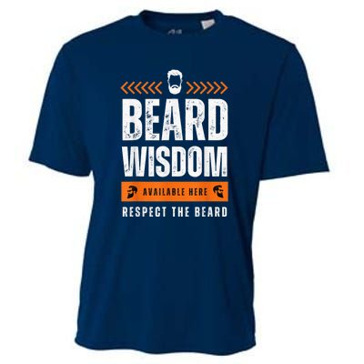 Funny Beard Man Gift Tee Beard Wisdom Available Here Cooling Performance Crew T-Shirt