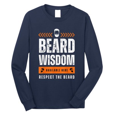 Funny Beard Man Gift Tee Beard Wisdom Available Here Long Sleeve Shirt