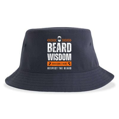 Funny Beard Man Gift Tee Beard Wisdom Available Here Sustainable Bucket Hat