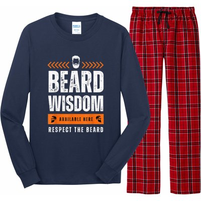 Funny Beard Man Gift Tee Beard Wisdom Available Here Long Sleeve Pajama Set