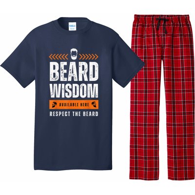 Funny Beard Man Gift Tee Beard Wisdom Available Here Pajama Set