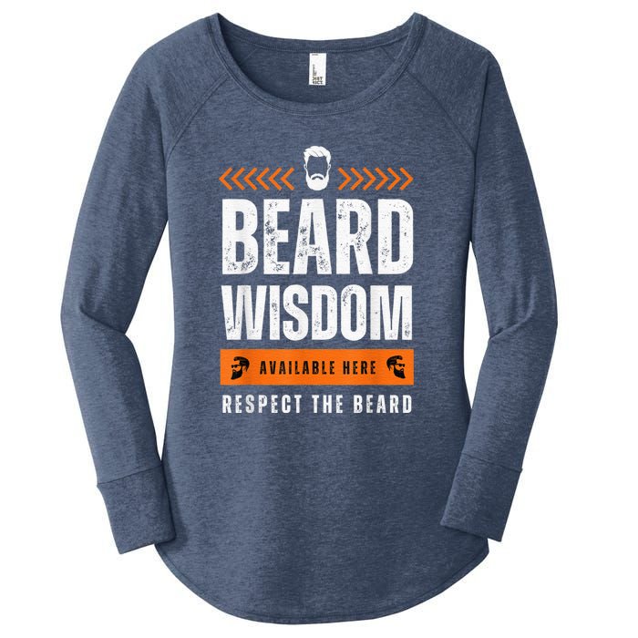 Funny Beard Man Gift Tee Beard Wisdom Available Here Women's Perfect Tri Tunic Long Sleeve Shirt