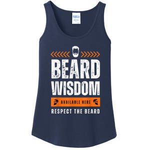 Funny Beard Man Gift Tee Beard Wisdom Available Here Ladies Essential Tank