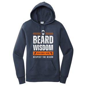 Funny Beard Man Gift Tee Beard Wisdom Available Here Women's Pullover Hoodie