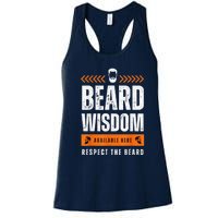 Funny Beard Man Gift Tee Beard Wisdom Available Here Women's Racerback Tank