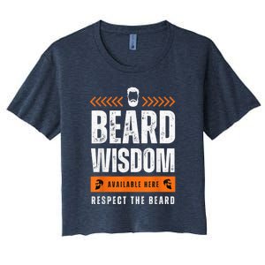 Funny Beard Man Gift Tee Beard Wisdom Available Here Women's Crop Top Tee