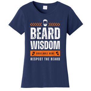 Funny Beard Man Gift Tee Beard Wisdom Available Here Women's T-Shirt