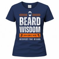 Funny Beard Man Gift Tee Beard Wisdom Available Here Women's T-Shirt