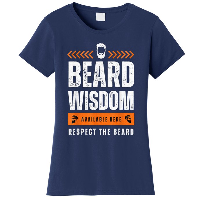 Funny Beard Man Gift Tee Beard Wisdom Available Here Women's T-Shirt